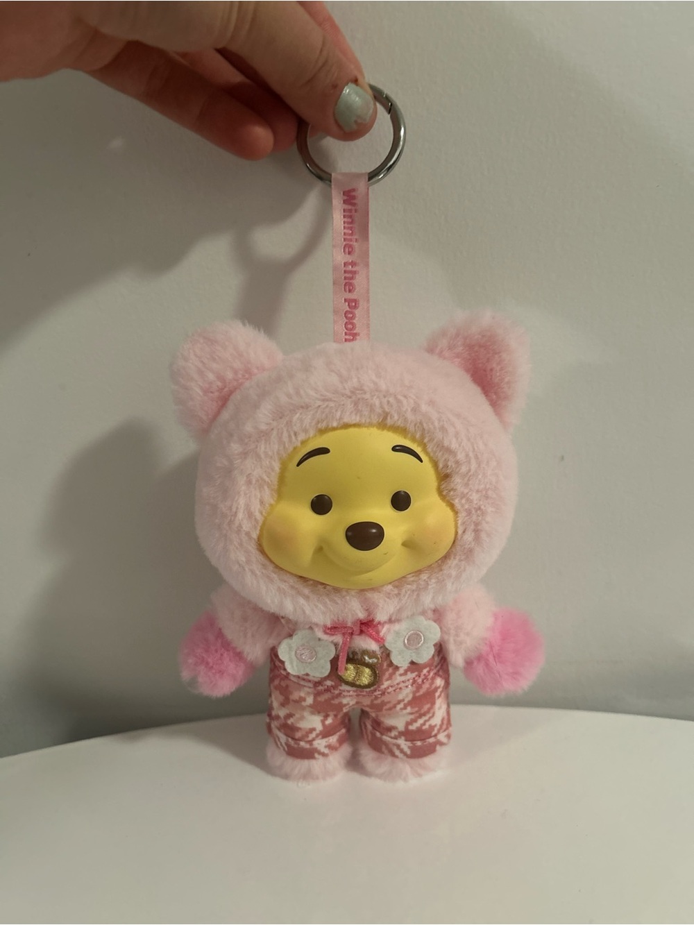 Disney Winnie the Pooh Pink Bear Costume Plush Keychain / Bag Charm